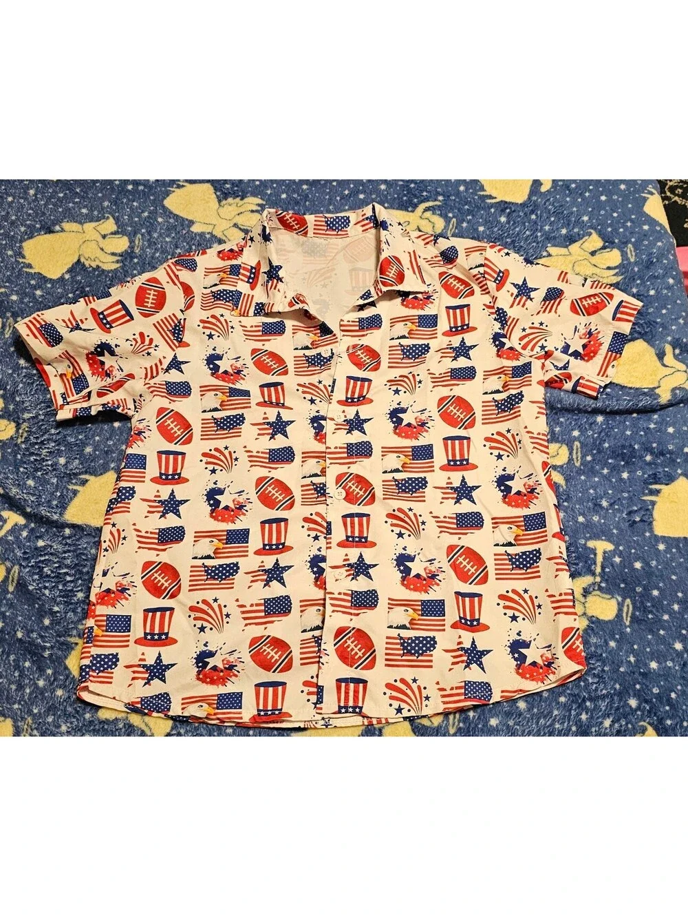 Boys xl 14 american flag football shirt euc